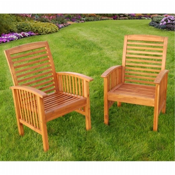 Pipers Pit Acacia Wood Patio Chairs with Cushions, 2PK PI609632
